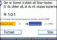 Illustration af betjeningspanelets skærm