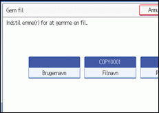 Illustration af betjeningspanelets skærm