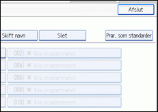 Illustration af betjeningspanelets skærm