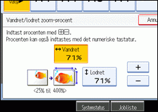 Illustration af betjeningspanelets skærm