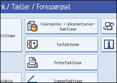 Illustration af betjeningspanelets skærm