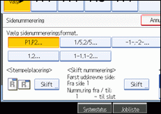 Illustration af betjeningspanelets skærm
