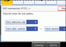 Illustration af betjeningspanelets skærm