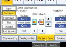 Illustration af betjeningspanelets skærm