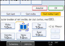 Illustration af betjeningspanelets skærm