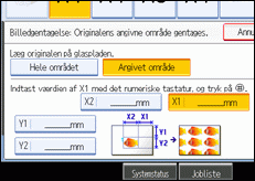 Illustration af betjeningspanelets skærm