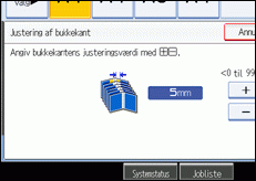 Illustration af betjeningspanelets skærm