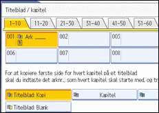 Illustration af betjeningspanelets skærm