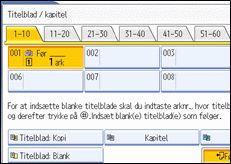 Illustration af betjeningspanelets skærm