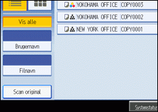 Illustration af betjeningspanelets skærm