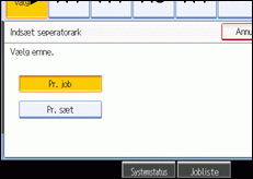 Illustration af betjeningspanelets skærm