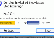 Illustration af betjeningspanelets skærm