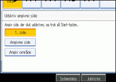 Illustration af betjeningspanelets skærm