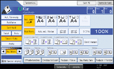 Illustration af betjeningspanelets skærm