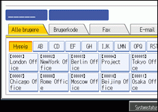 Skærmillustration af betjeningspanel