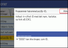 Skærmillustration af betjeningspanel