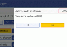 Skærmillustration af betjeningspanel