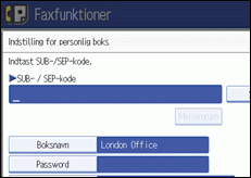 Skærmillustration af betjeningspanel