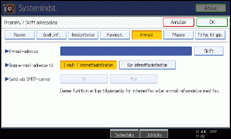 Skærmillustration af betjeningspanel