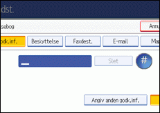 Skærmillustration af betjeningspanel