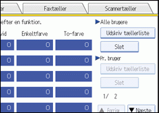 Skærmillustration af betjeningspanel