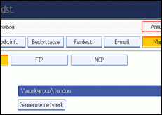 Skærmillustration af betjeningspanel