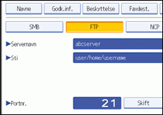 Skærmillustration af betjeningspanel