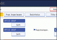 Skærmillustration af betjeningspanel