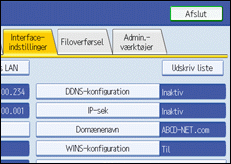 Skærmillustration af betjeningspanel