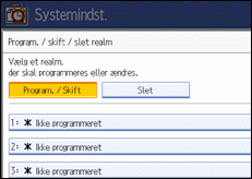 Skærmillustration af betjeningspanel