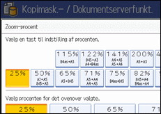 Skærmillustration af betjeningspanel