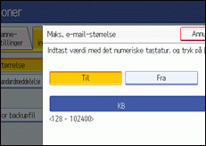 Skærmillustration af betjeningspanel
