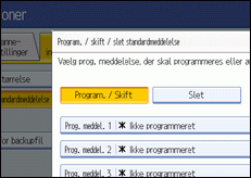 Skærmillustration af betjeningspanel