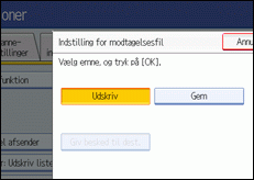 Skærmillustration af betjeningspanel