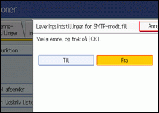 Skærmillustration af betjeningspanel