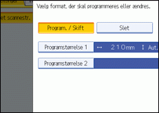 Skærmillustration af betjeningspanel
