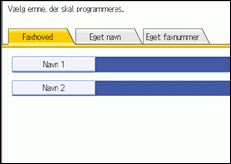 Skærmillustration af betjeningspanel