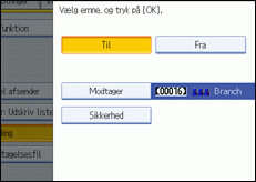 Skærmillustration af betjeningspanel
