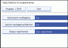 Skærmillustration af betjeningspanel