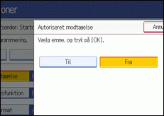 Skærmillustration af betjeningspanel