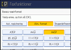 Skærmillustration af betjeningspanel