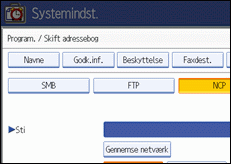 Skærmillustration af betjeningspanel