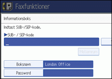 Skærmillustration af betjeningspanel