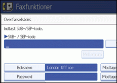 Skærmillustration af betjeningspanel