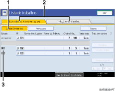 Imagem do ecrã do painel de operações, imagem de destaque numerado