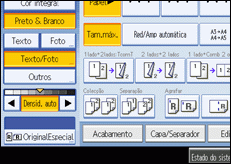 Imagem do ecrã do painel de operações