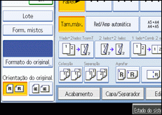 Imagem do ecrã do painel de operações