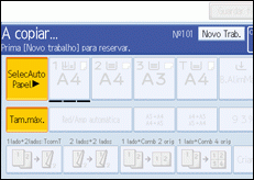 Imagem do ecrã do painel de operações