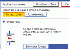 Imagem do ecrã do painel de operações