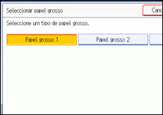 Imagem do ecrã do painel de operações